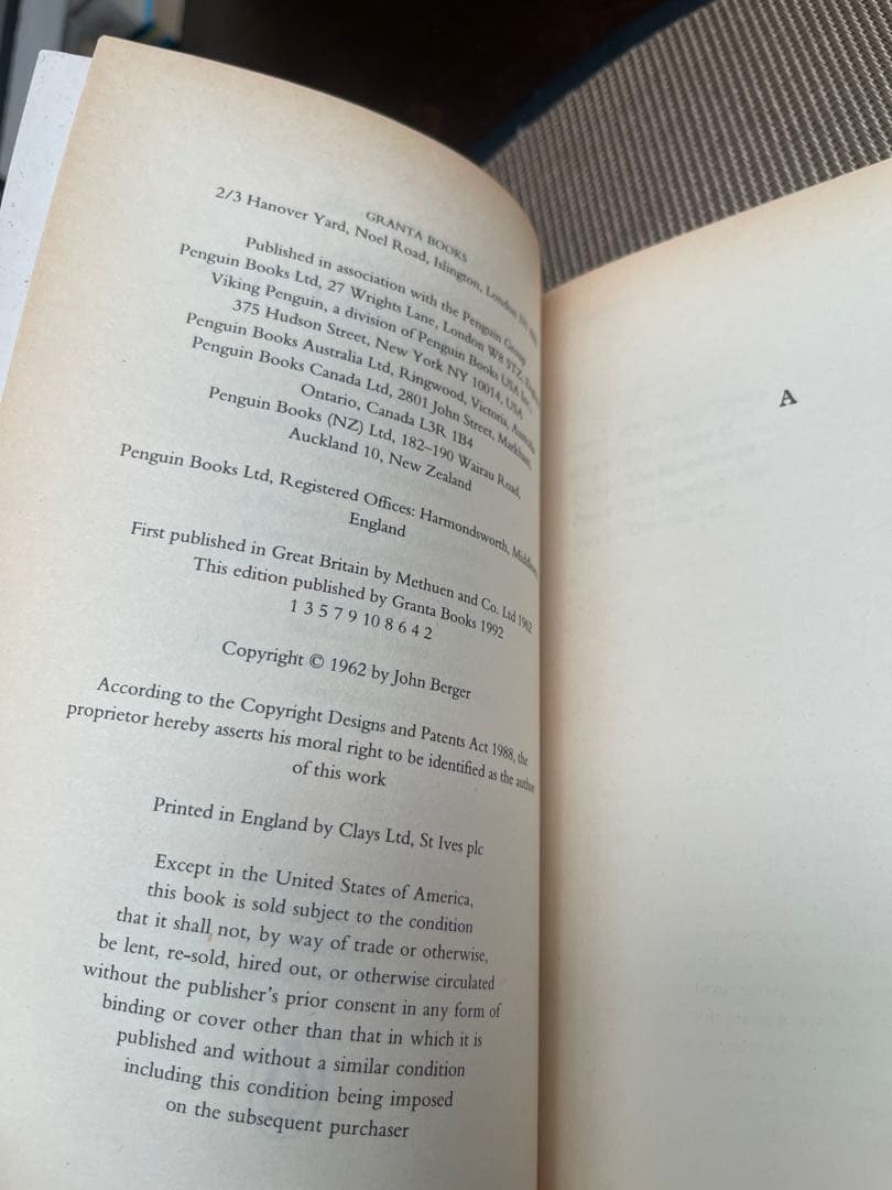 洋書 The Foot of Clive by John Berger