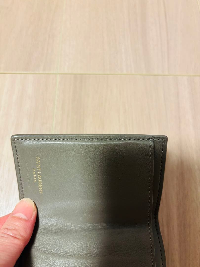 SAINT LAURENT グレー 三つ折り財布