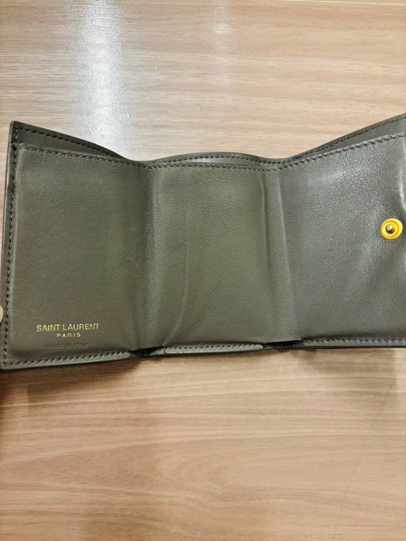 SAINT LAURENT グレー 三つ折り財布