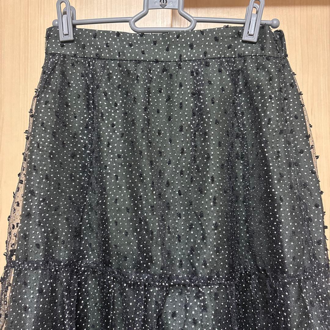 【美品　36】cadune キラキラドットスカート　ブラック