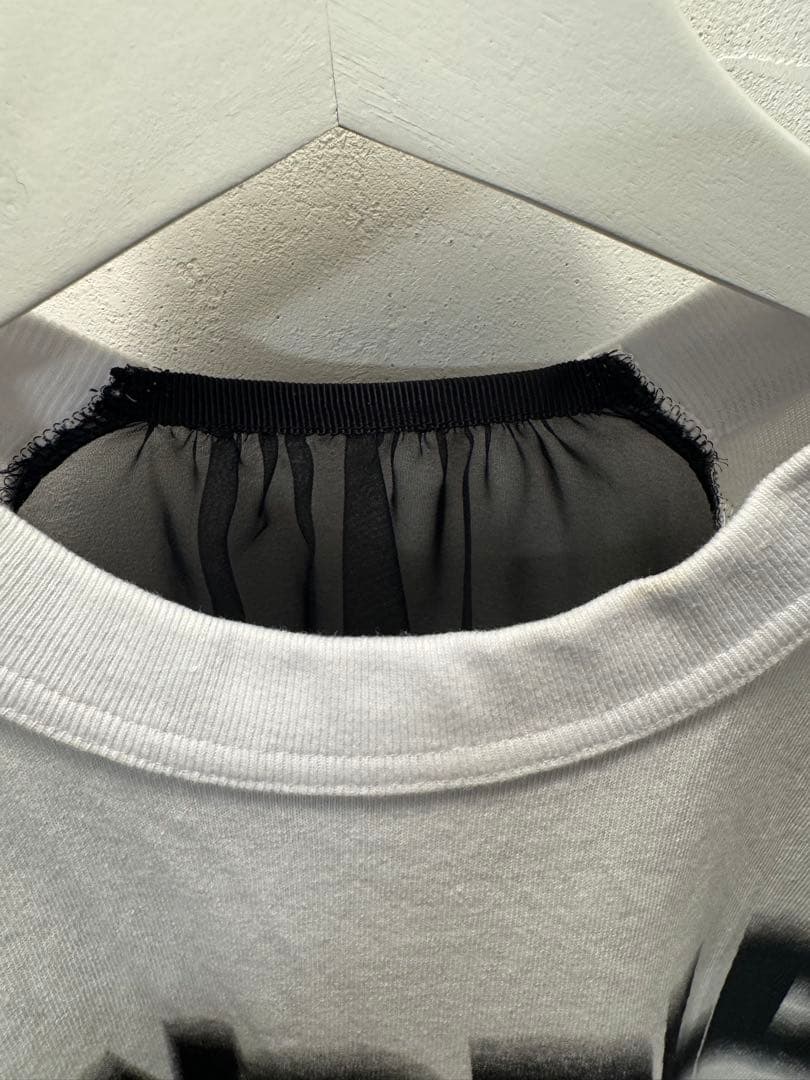 sacai シフォン Tシャツ ホワイト ウィメンズ