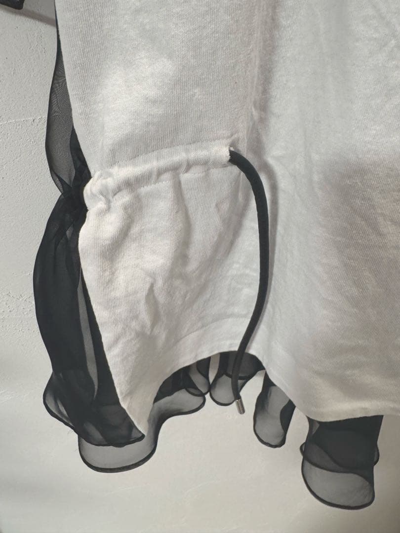 sacai シフォン Tシャツ ホワイト ウィメンズ