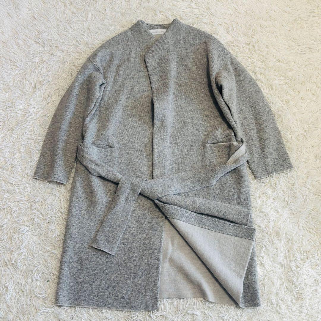GALERIE VIE ギャルリー ヴィー ガウンコート ベルト グレー 36