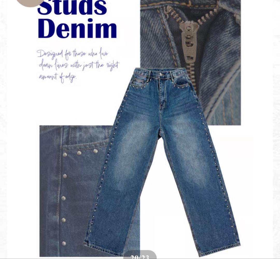 【新品タグ付き】Nalm.⭐︎スタッズルーズデニム