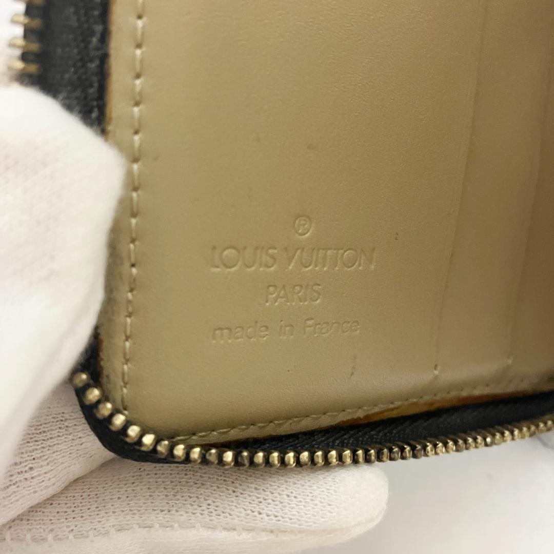 B973【人気】LOUIS VUITTON★ヴェルニ 二つ折り財布 ジップ 黒