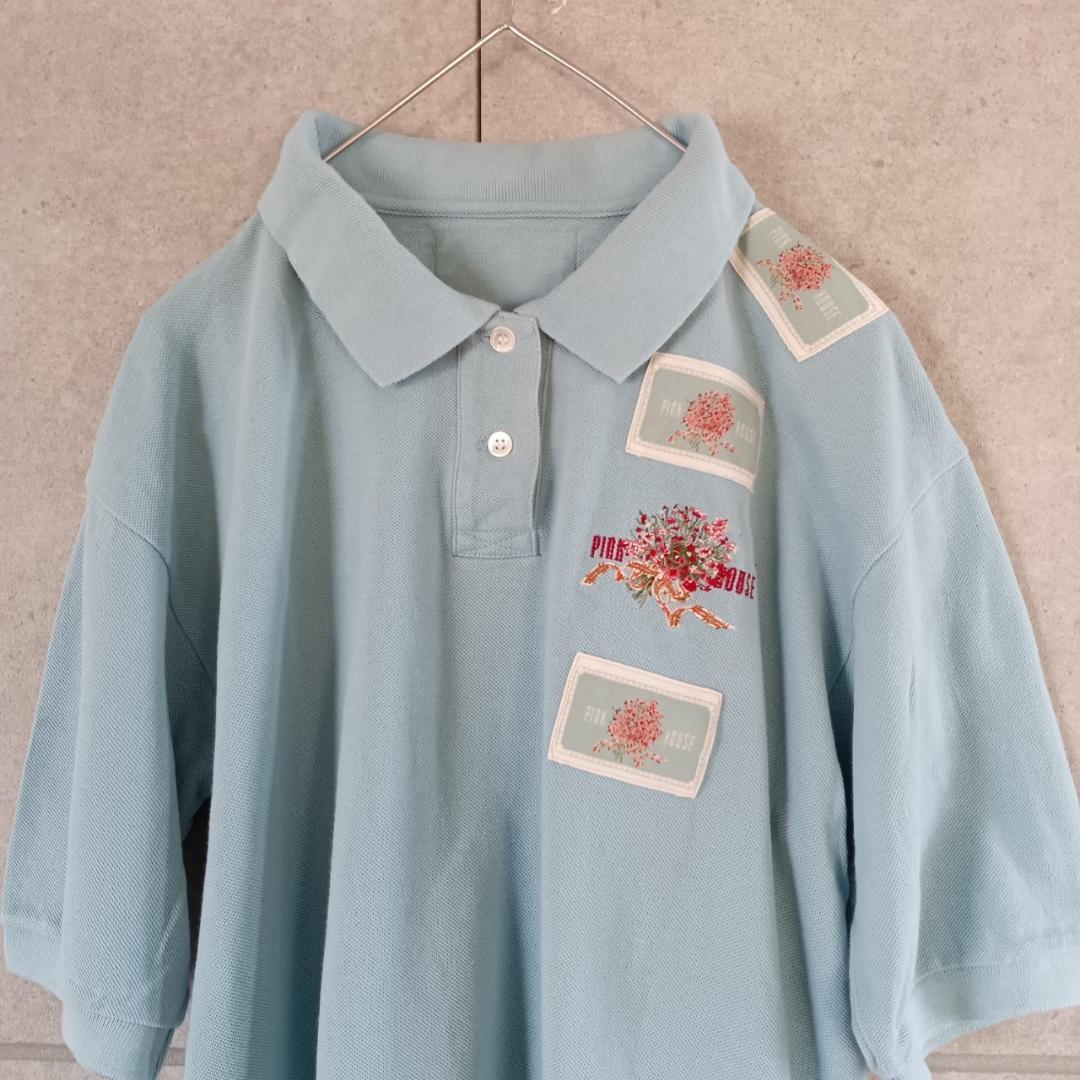 PINK HOUSE ピンクハウス パッチデザイン ポロシャツ X4203