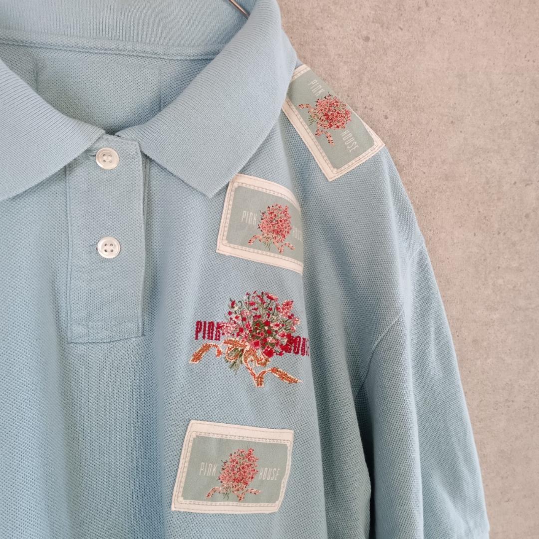 PINK HOUSE ピンクハウス パッチデザイン ポロシャツ X4203