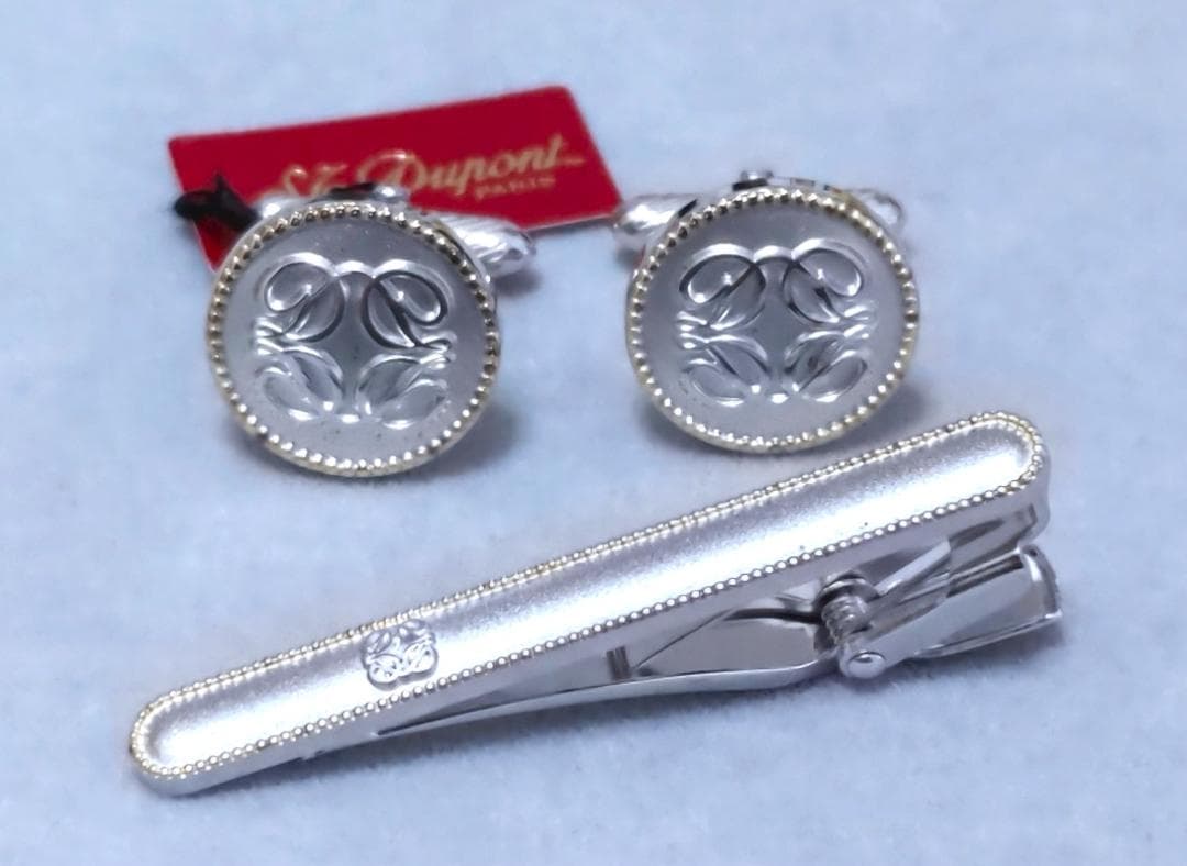 S.T Duponデュポン SILVER925タイピン、カフス箱付き　40951