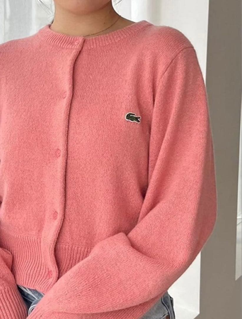 【美品】Lacoste snidel ピンク カーディガン スナイデル ラコステ