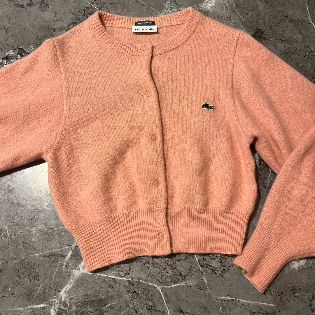 【美品】Lacoste snidel ピンク カーディガン スナイデル ラコステ