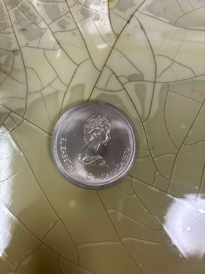 1974年 モントリオールオリンピック記念　エリザベス2世 5ドル銀貨