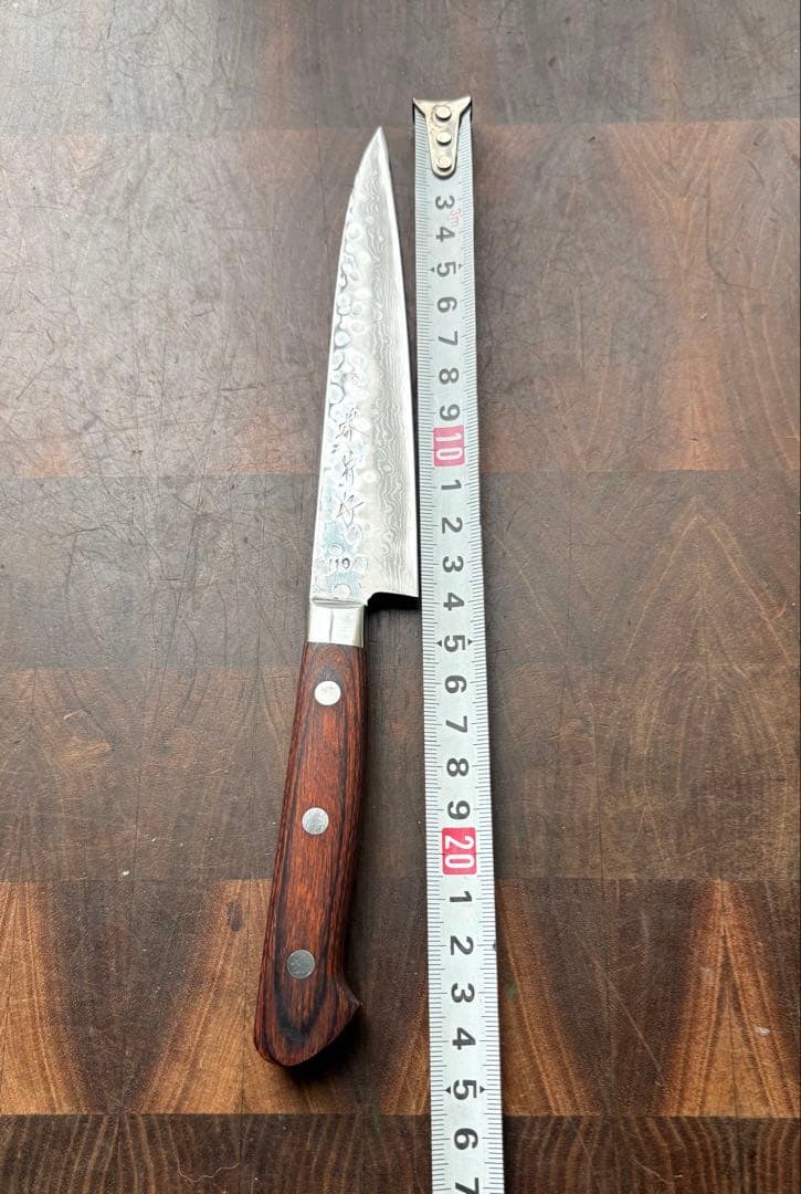 堺菊守　槌目　ダマスカス　ペティナイフ　140mm 包丁　 VG10 研ぎ済