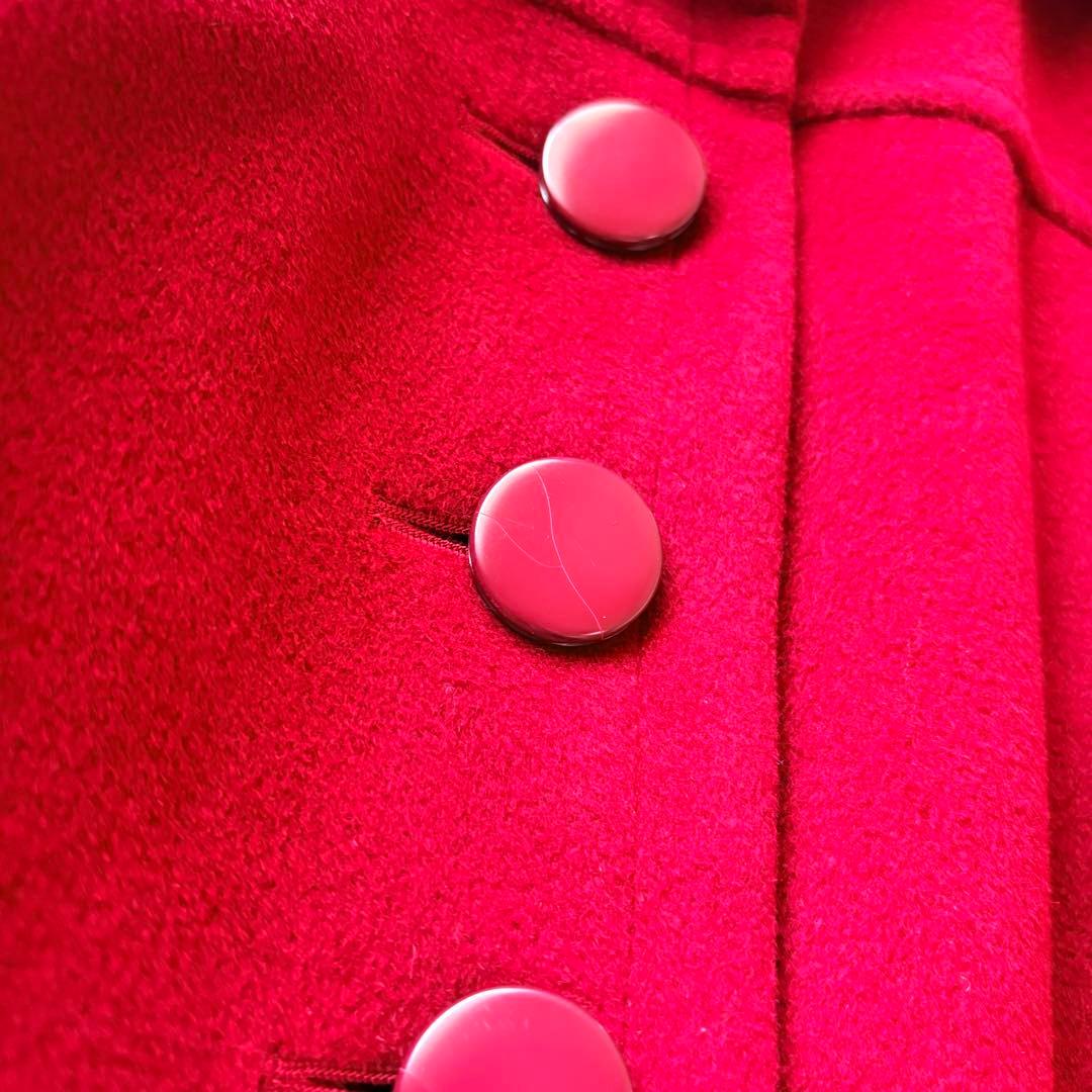NO.7-181 Christian Dior 赤　ロングコート　アンゴラウール