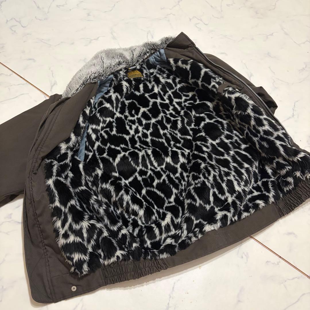 【寅壱】パイロットジャンパー ドカジャン 作業服 裏ボアジャケット レオパード