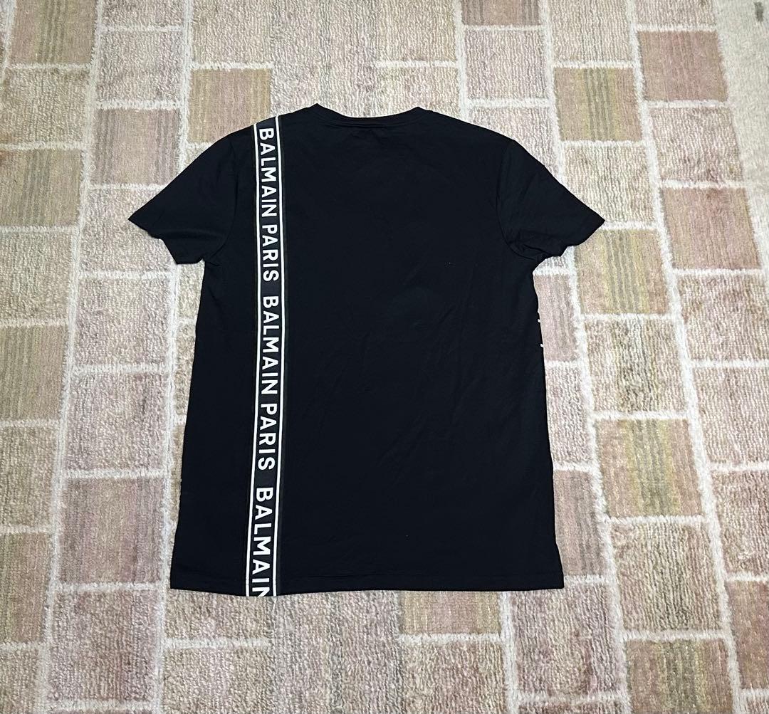 引*中様 【新品タグ付】BALMAIN バルマン ロゴテープ Tシャツ M ブラ