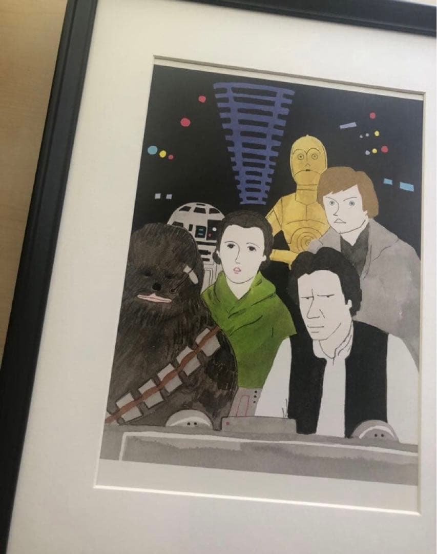 PK額装品 和田誠 映画 スターウォーズ A3額入 ポスター風 イラスト