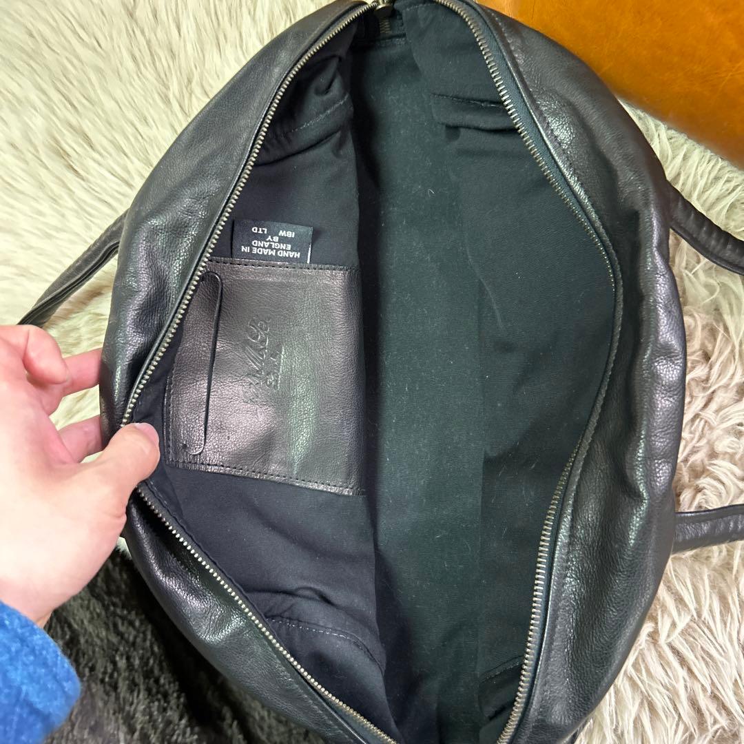 Jas M.B. スモールトラベラー ミニボストンバッグ オールレザー ブラック