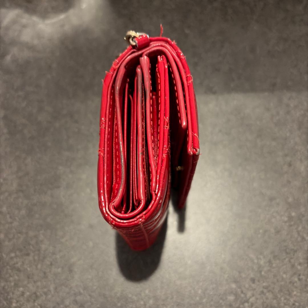 DIOR 三つ折り財布/レッド