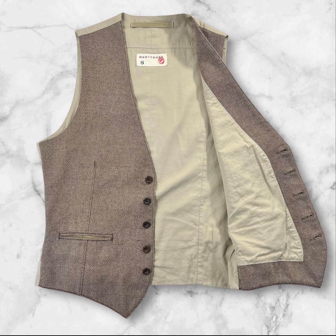 極美品 MONTEDORO ジレ ベスト サイズS イタリア製 美シルエット