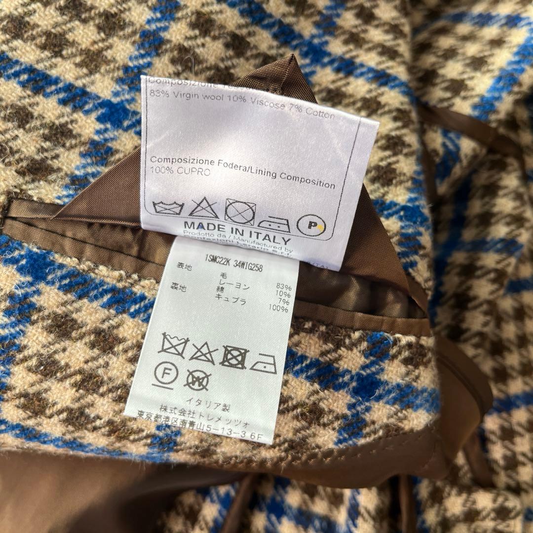 美品 タリアトーレ モンテカルロ 大きいサイズ 2XL チェック テーラード