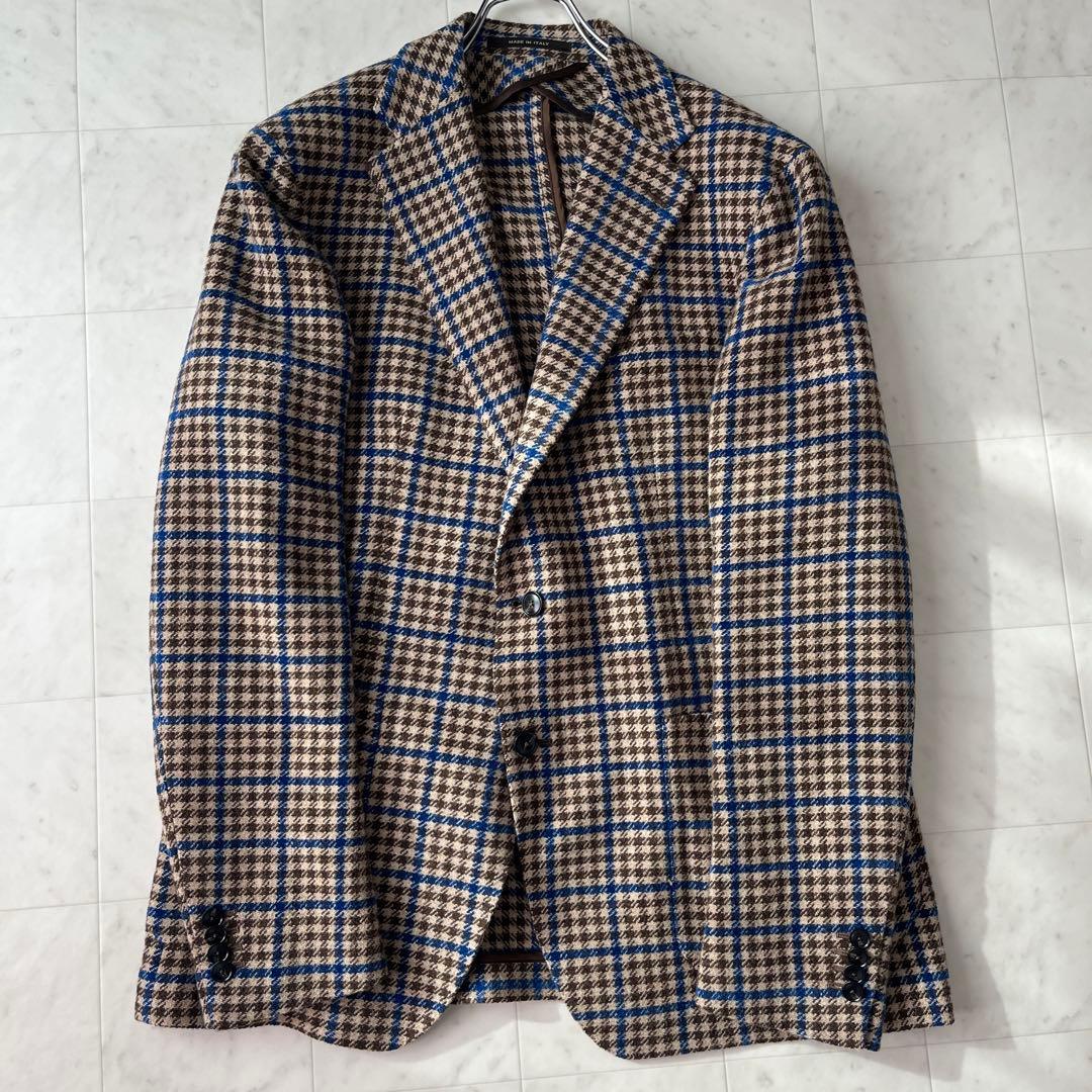 美品 タリアトーレ モンテカルロ 大きいサイズ 2XL チェック テーラード