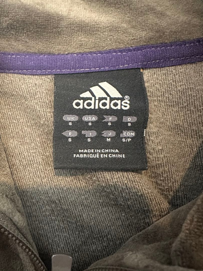 adidas ベロア ジャージ セットアップ ブラウン
