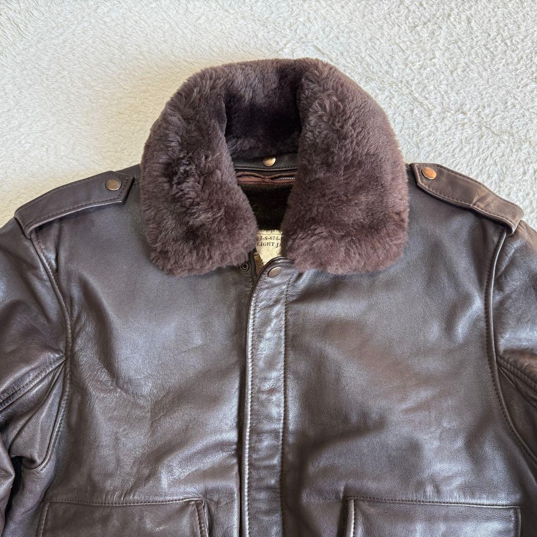 HOUSTON G-1 フライトジャケット レザー 42 L-XL ボア脱着