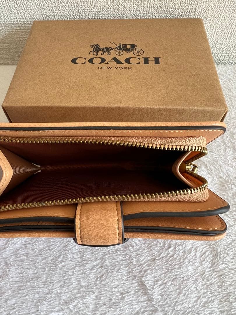 ❣️セール中❣️COACH タビー ミディアム ウォレット 二つ折り財布 タン系