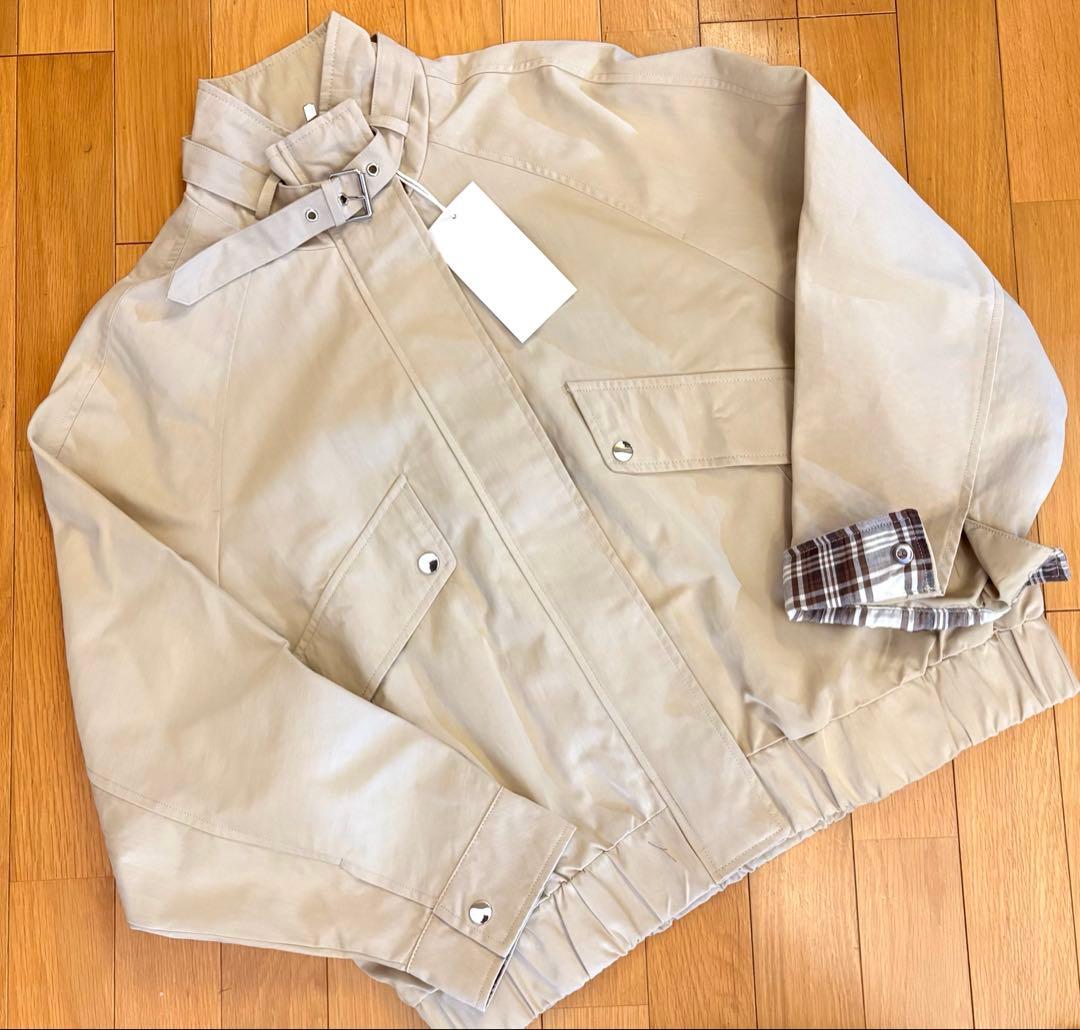 【ZARA】ザラ S オーバーサイズ ハイネックボンバージャケット チェック