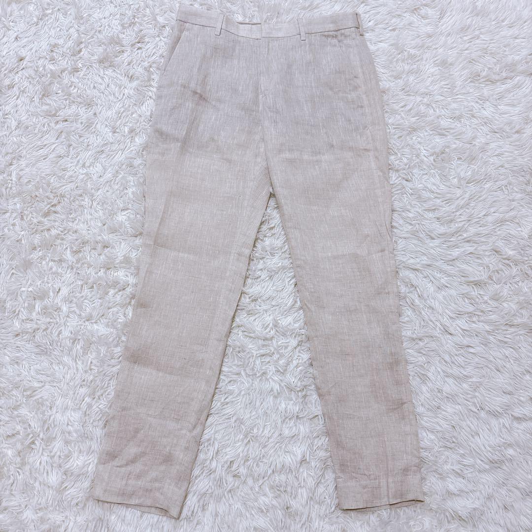 美品 エイチアンドエム メンズスーツセットアップ リネン100% ベージュ系