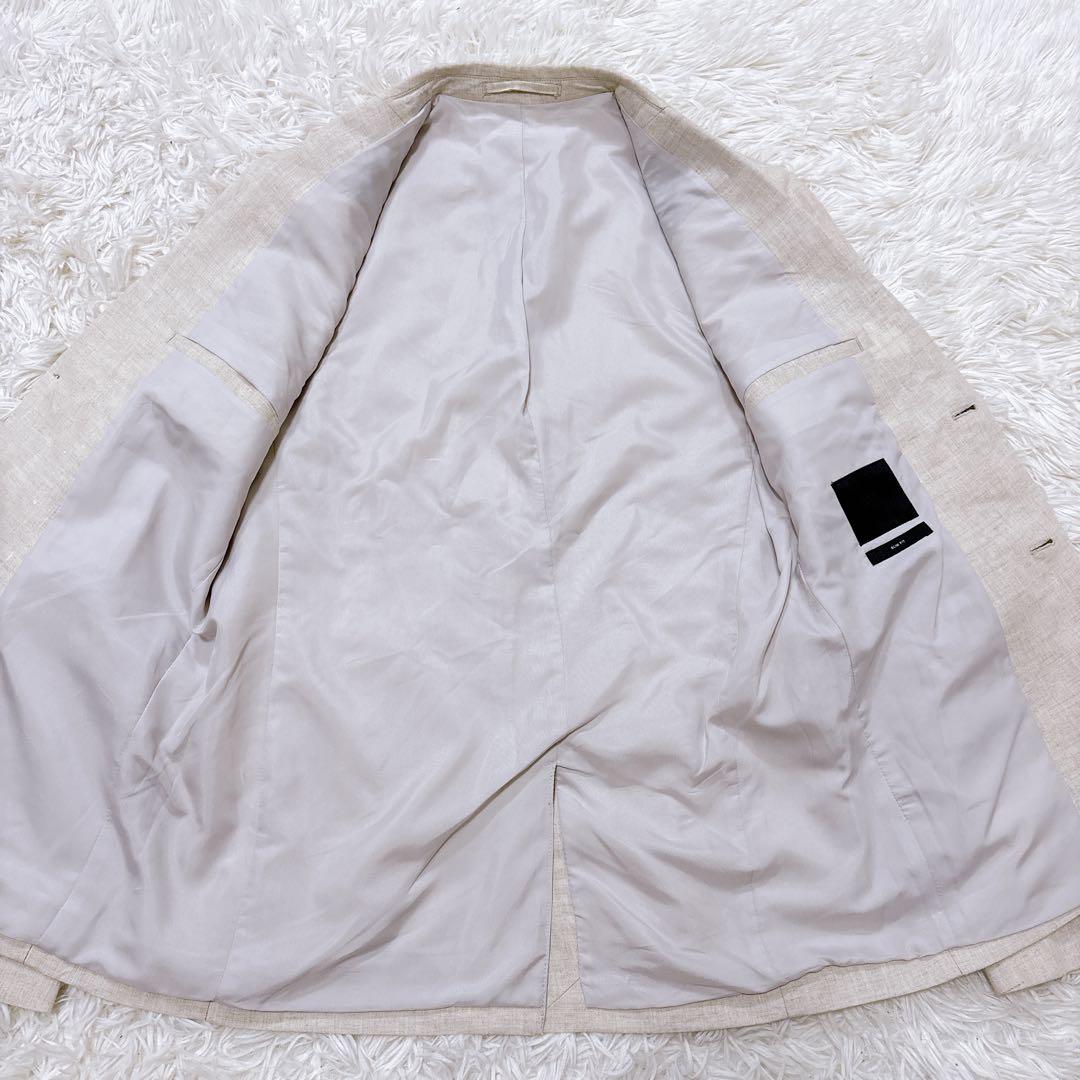 美品 エイチアンドエム メンズスーツセットアップ リネン100% ベージュ系