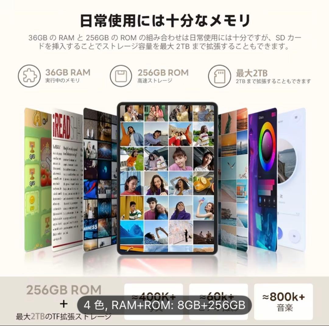 アンドロイド　Android タブレットPC 256GB 36GB
