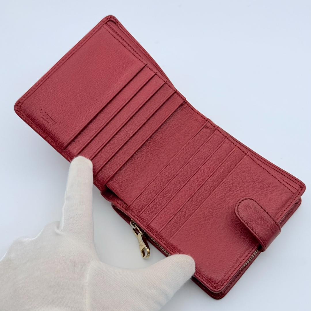 LOEWE　ロエベ　アナグラム　アマソナ　ロゴ　二つ折り財布　レッド　赤