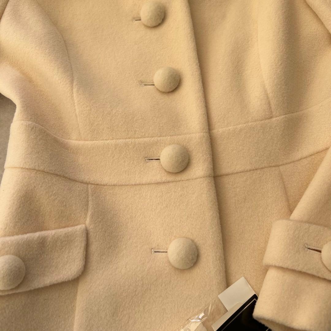 【新品未使用】定価32800円 ロングコート ブルーフォックス アンゴラ使用