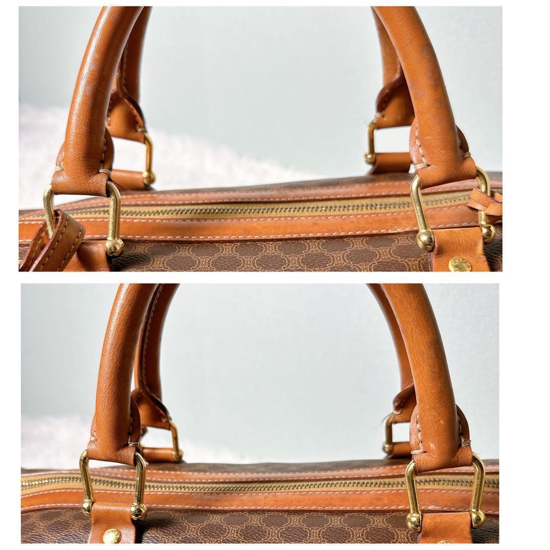 美品✨CELINE ボストンバック 大容量 マカダム柄 トリオンフ 鍵付き 旅行