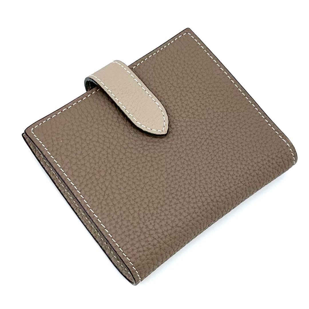 極美品✨ボナベンチュラ ベルテッドバイフォールドウォレット エトープ×グレージュ