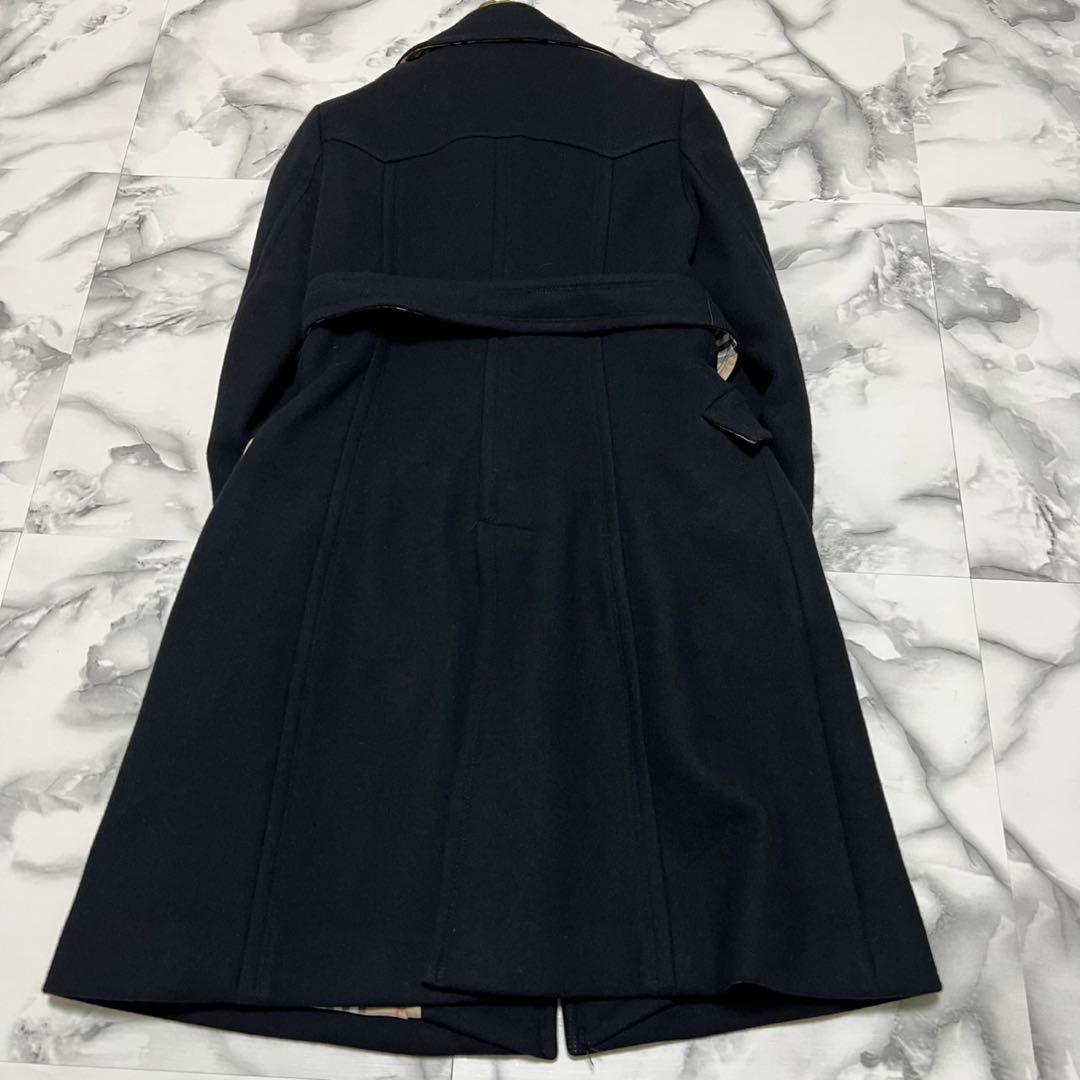 【極美品】バーバリーブルーレーベル　ロングコート　2wayベルト　アンゴラ 黒
