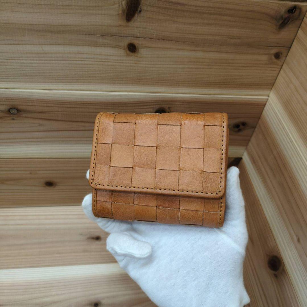 未使用　新品　ズッケロフィラート　ブラウン 牛革 三つ折り財布 48984