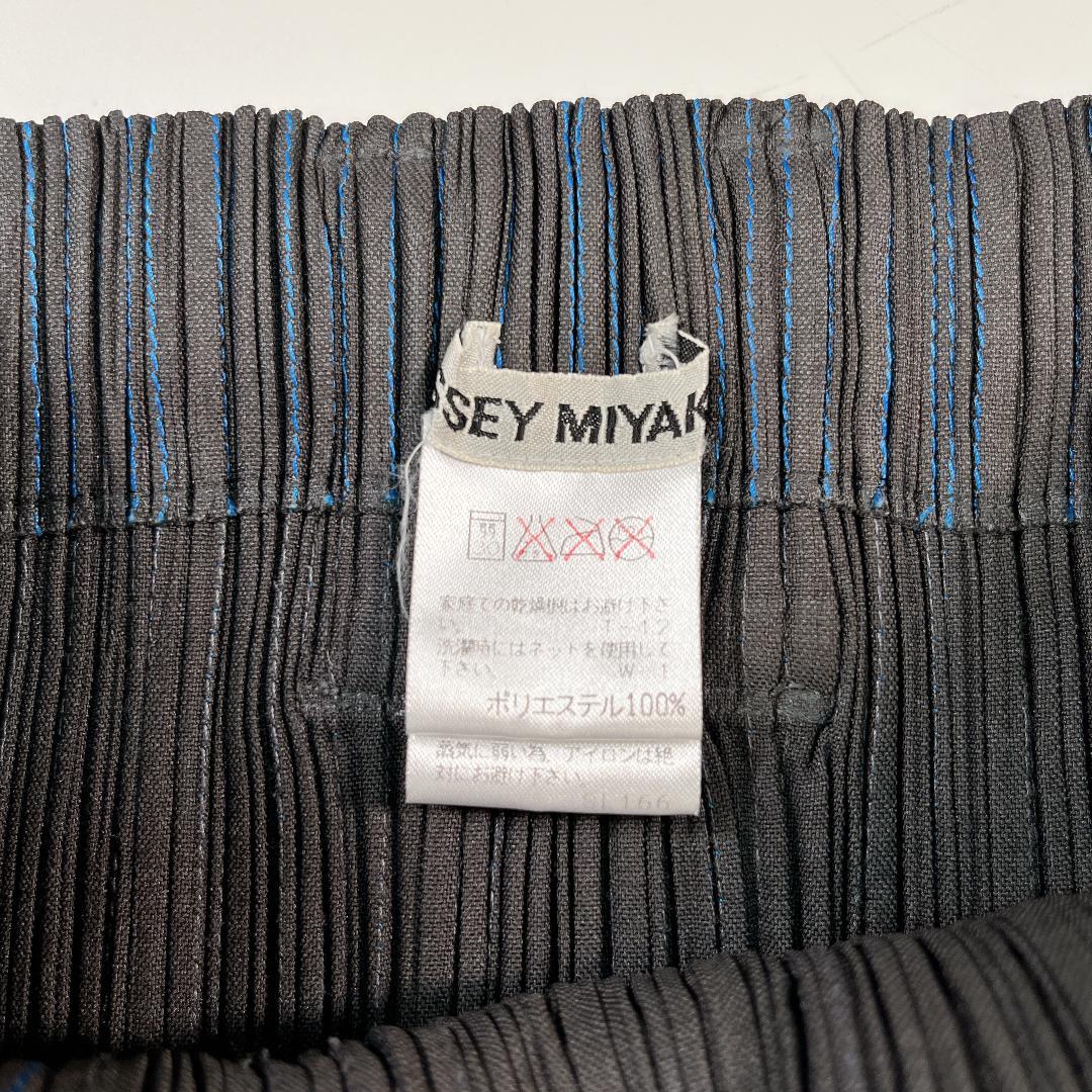 美品 ISSEY MIYAKE プリーツ ロングスカート M 黒 ストライプ