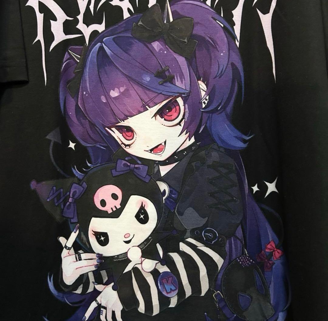 REFLEM レフレム　サンリオ　クロミ　コラボ　Tシャツ　ブラック