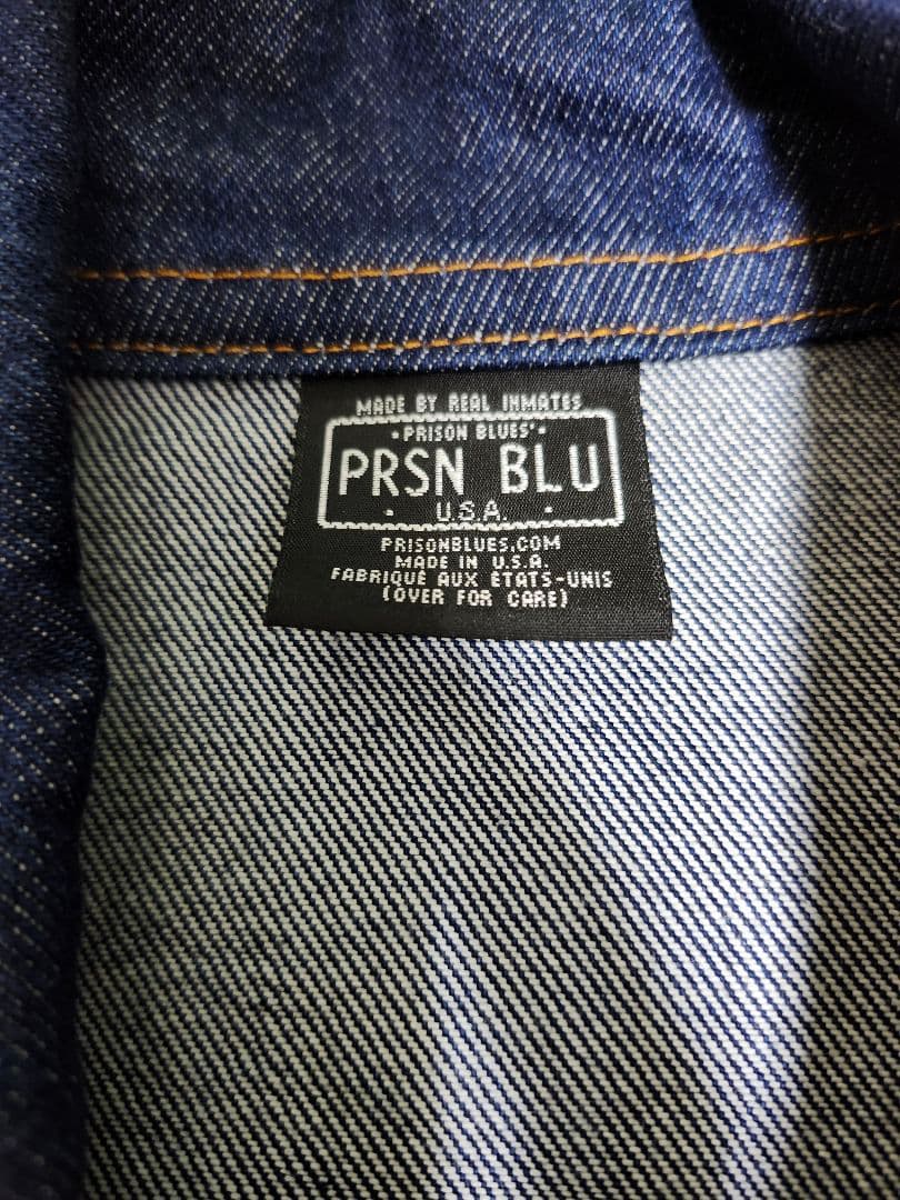 PRISON BLUES カバーオール表記XS 濃紺別注レッドフォックスステッチ