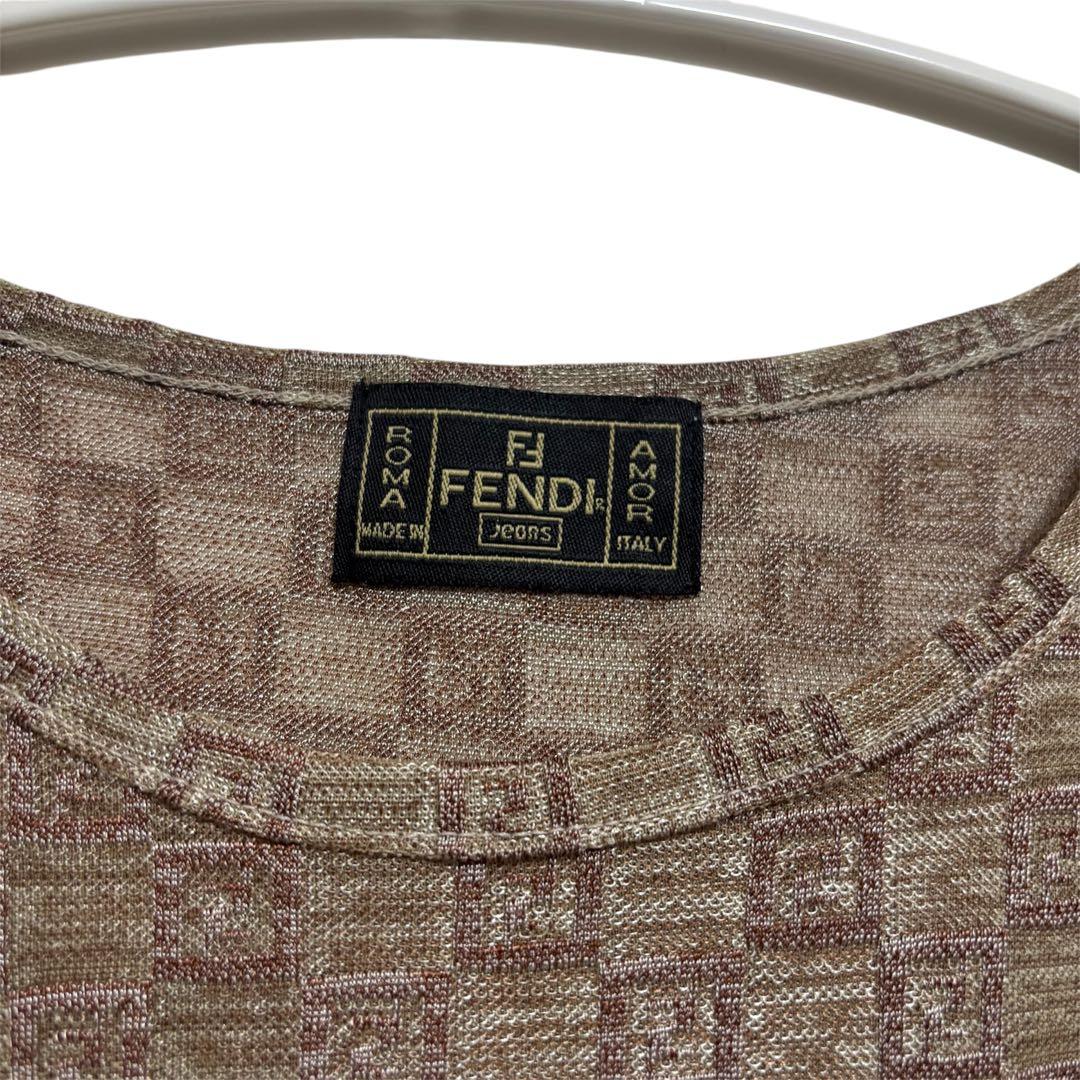 FENDI フェンディ　FFロゴ　総柄　Tシャツ　半袖　レディース