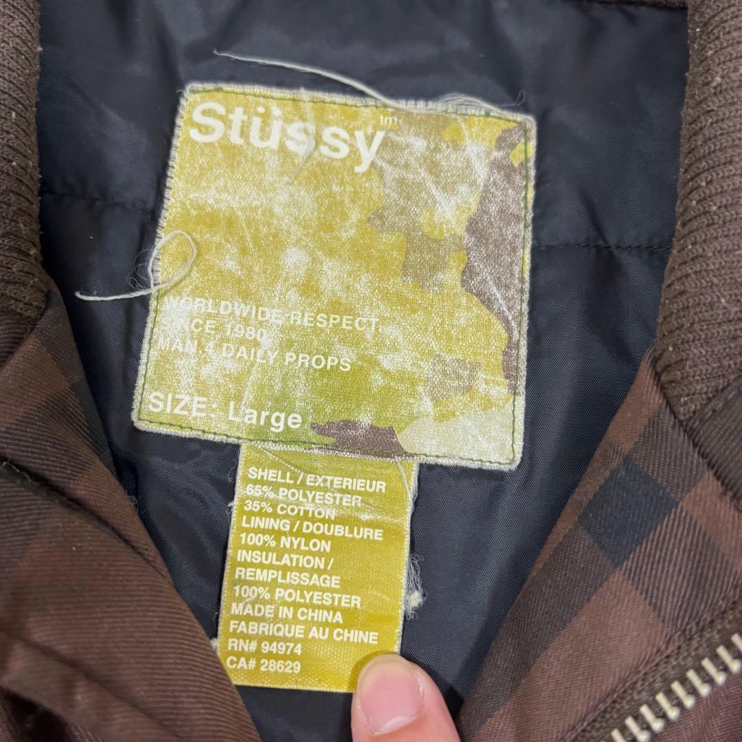 【旧タグ廃盤】 OLD STUSSY 90s 00s チェック ブルゾン 中綿