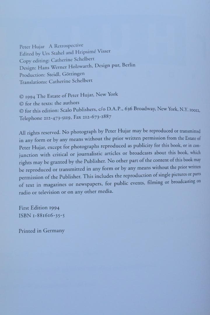 【Peter Hujar ：A Retrospective 】1994年初版