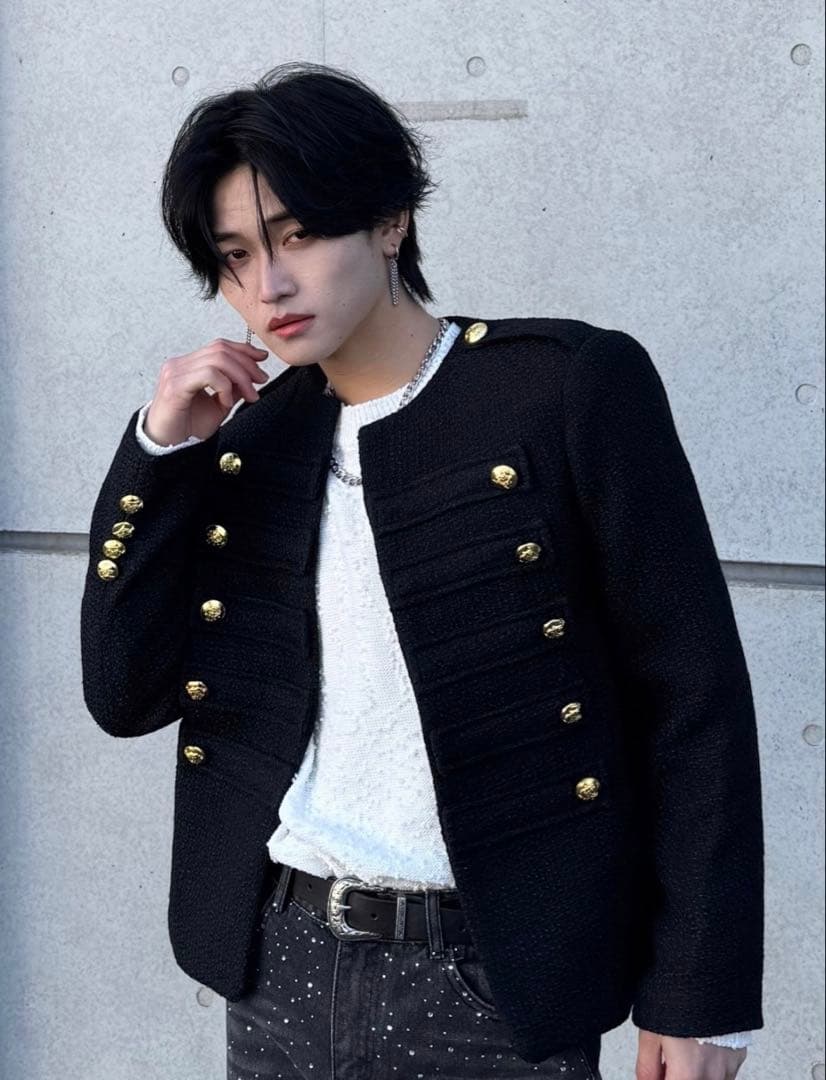 【ALUDE SELECT】design tweed jacket