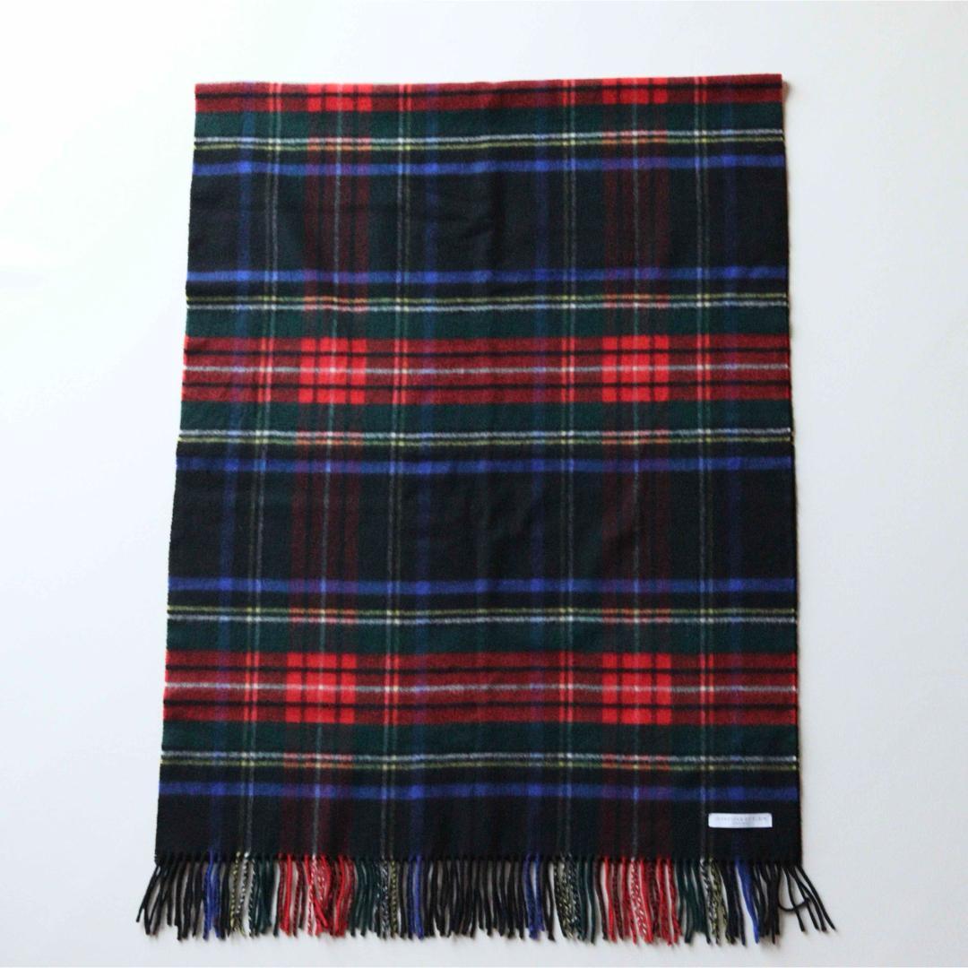 5425【美品】ジョンストンズ　大判ストール ウール カシミヤ 旧タグ