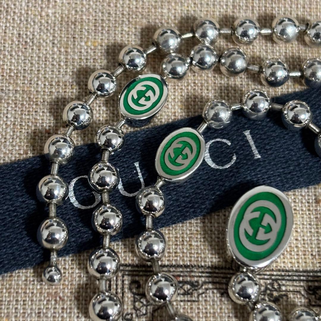 GUCCI 新品同様品　インターロッキングGボールチェーンネックレス　付属品