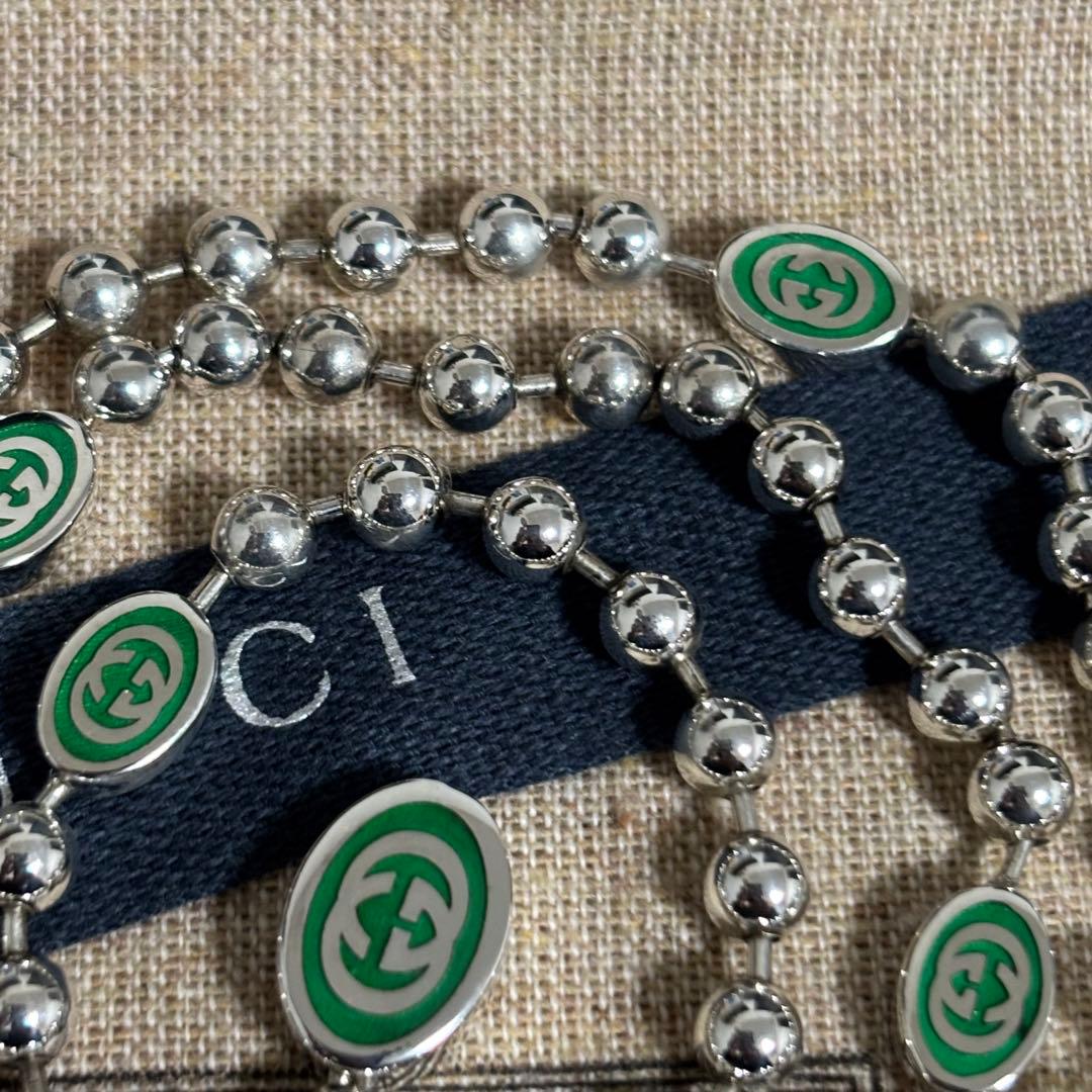 GUCCI 新品同様品　インターロッキングGボールチェーンネックレス　付属品