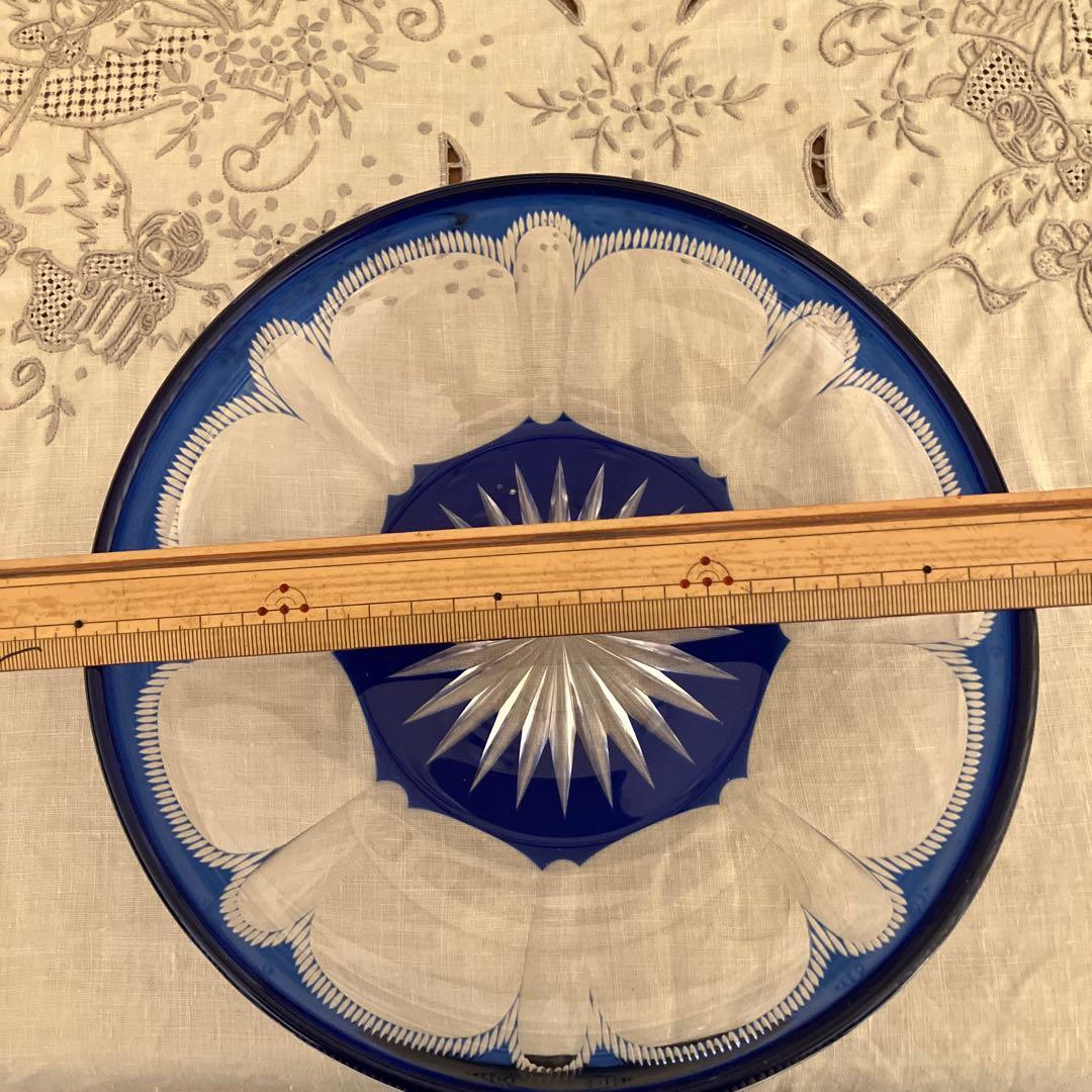 さくあさ　切子　大皿　小皿6枚