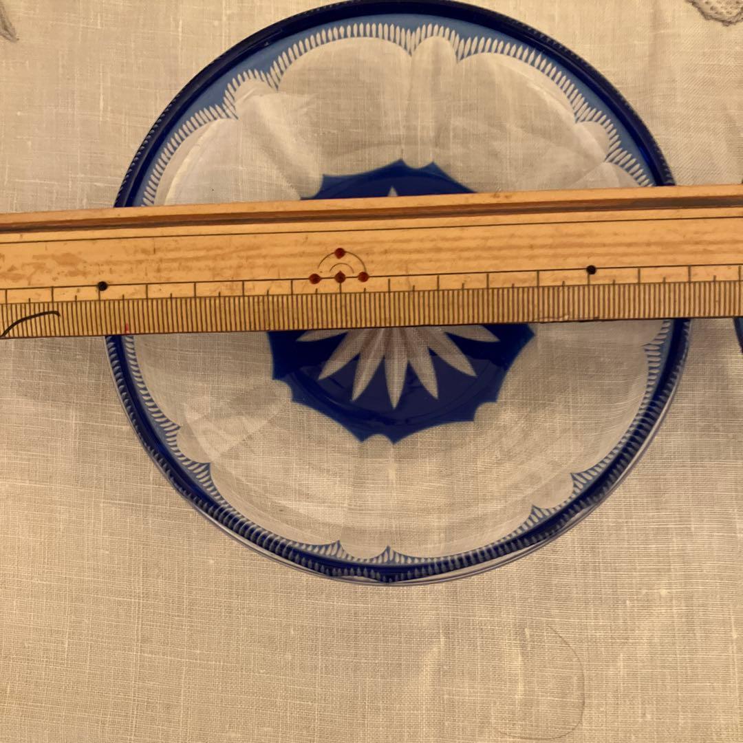 さくあさ　切子　大皿　小皿6枚